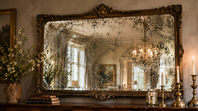 antique glass mirror