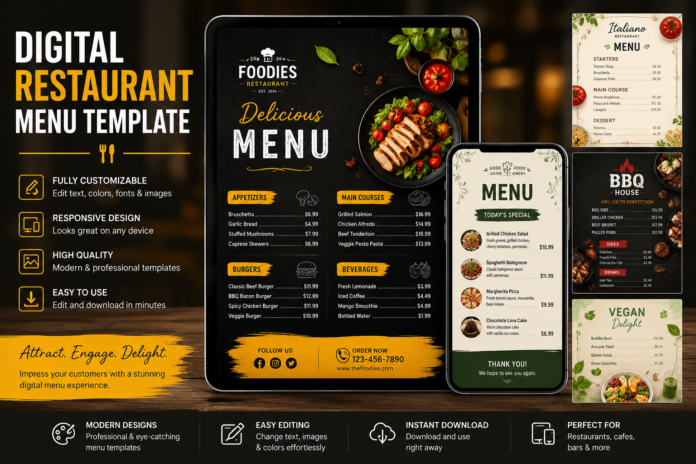 Digital Restaurant Menu Template